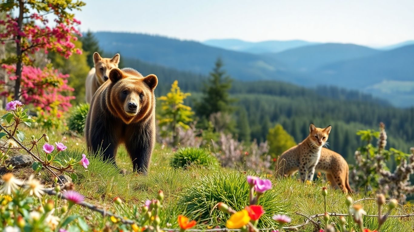 Urs brun în habitatul său natural din România